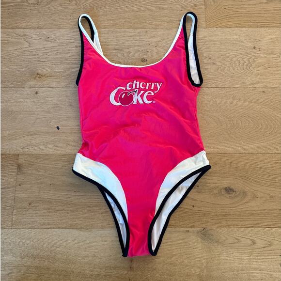 Maaji One Piece Swimsuit Cherry Coke Prime Solid Size S in Red Black White - Picture 1 of 6